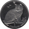  Остров Мэн. 1 крона 1990 год. Кошки - Уличная кошка. 