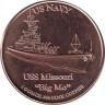  США. Унция меди. Линкор "Миссури". 