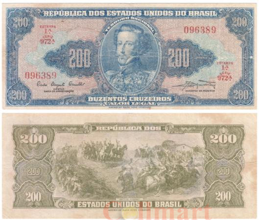  Бона. Бразилия 200 крузейро 1961 год. Педру I. (F-VF) 
