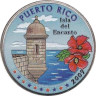  США. 25 центов 2009 год. Квотер Пуэрто-Рико. цветное покрытие (P). 