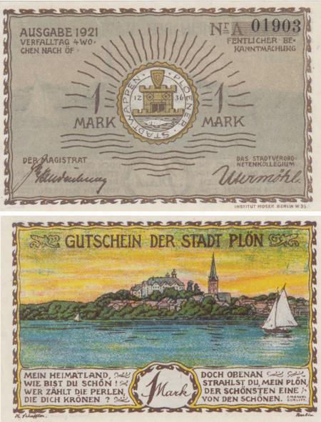  Бона. Германия. Плён 1 марка 1921 год. Нотгельд. (XF) 