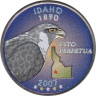  США. 25 центов 2007 год. Квотер штата Айдахо. цветное покрытие (P). 