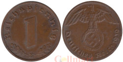 Германия (Третий рейх). 1 рейхспфенниг 1939 год. Герб. (E - Мульденхюттен)