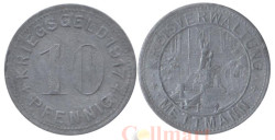 Германия. Меттман. 10 пфеннигов 1917 год. Памятник. Нотгельд.