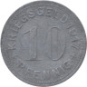  Германия. Меттман. 10 пфеннигов 1917 год. Памятник. Нотгельд. 