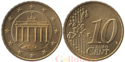 Германия. 10 евроцентов 2004 год. Бранденбургские ворота. (A)