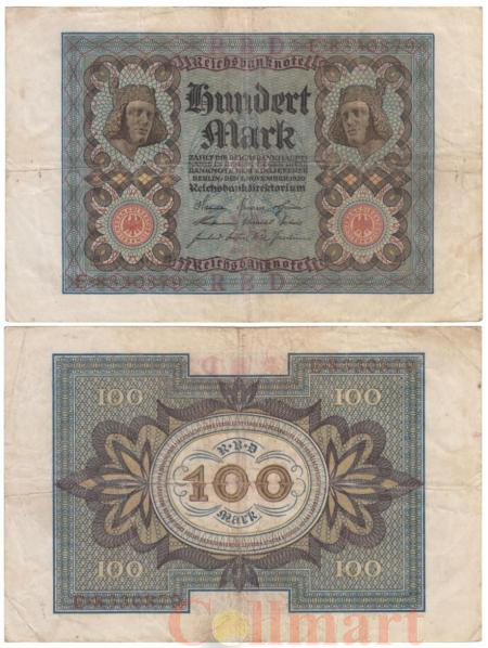  Бона. Веймарская республика 100 марок 1920 год. Бамбергский всадник. P-69a (VG-F) 