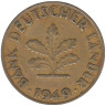  Германия (ФРГ). 10 пфеннигов 1949 год. Дубовые листья. (G) 