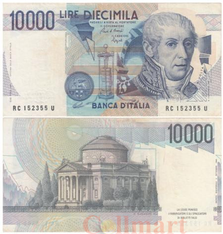  Бона. Италия 10000 лир 1988 год. Алессандро Вольта. (VF) 