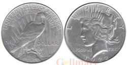 США. 1 доллар 1922 год. Peace Dollar. Без отметки монетного двора.