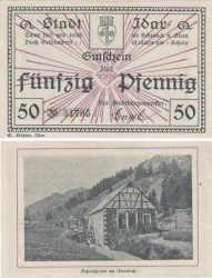 Бона. Германия. Идар-Оберштайн 50 пфеннигов 1921 год. Нотгельд. (VF)