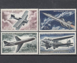 Набор марок. Габон 1962 год. Развитие авиации. (4 марки)