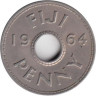  Фиджи. 1 пенни 1964 год. Елизавета II. 