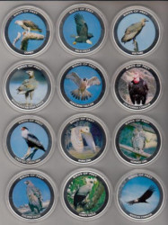Малави. Набор монет 10 квач 2010 год. Хищные птицы. (12 штук)