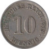  Германская империя. 10 пфеннигов 1913 год. (J) 