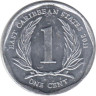  Восточные Карибы. 1 цент 2011 год. Королева Елизавета II. 