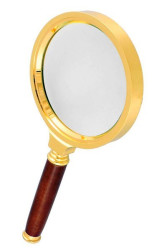 Лупа ручная круглая "Magnifier", 5х - 70 мм. (в золотистой оправе)