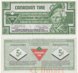 Бона. Канада 5 центов 2002 год. Канадский купон на шины. (XF)