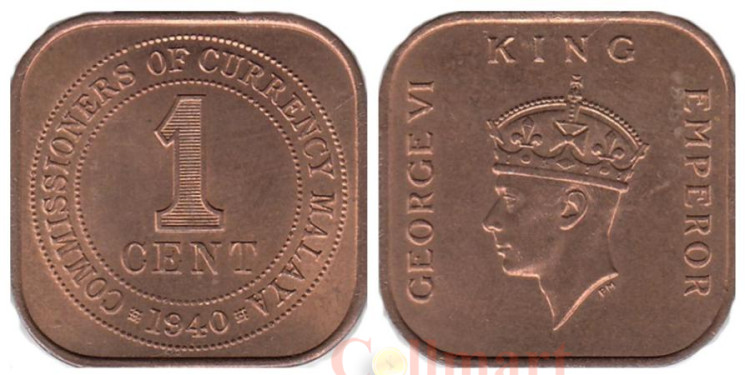  Малайя. 1 цент 1940 год. 
