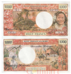 Бона. Новые Гебриды (Вануату) 1000 франков 1979 год. Девушка. (Пресс)