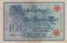 Бона. Германская империя 100 марок 1908 год. Орел. (VG-F) 