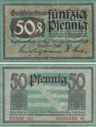 Бона. Германия. Дрезден - Альтштадт 50 пфеннигов 1918 год. Нотгельд. (VF)