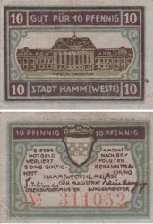 Бона. Германия. Хамм 10 пфеннигов 1920 год. Нотгельд. (VF)