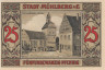  Бона. Германия. Мюльберг (Эльба) 25 пфеннигов 1921 год. Нотгельд. (XF) 