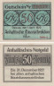 Бона. Германия. Дессау 50 пфеннигов 1920 год. Нотгельд. (XF) 