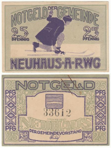  Бона. Германия. Нойхаус-ам-Реннвег 25 пфеннигов 1920 год. Нотгельд. (VF) 