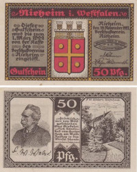 Бона. Германия. Нихайм 50 пфеннигов 1921 год. Нотгельд. (XF)