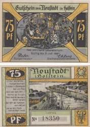 Бона. Германия. Нойштадт-ин-Хольштайн 75 пфеннигов 1921 год. Политическая лаборатория. Нотгельд. (XF)