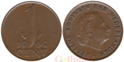 Нидерланды. 1 цент 1964 год. Королева Юлиана.