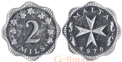 Мальта. 2 миля 1976 год. Мальтийский крест.