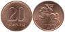  Литва. 20 центов 1991 год. (AU) 