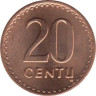  Литва. 20 центов 1991 год. (AU) 