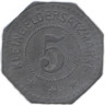  Германия. Нойштадт-ан-дер-Вайнштрассе. 5 пфеннигов 1917 год. Нотгельд. 