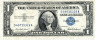  Бона. США 1 доллар 1957 год. Джордж Вашингтон. (Серебряный сертификат - синяя печать) № 419 (F) 