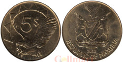 Намибия. 5 долларов 2012 год. Орлан-крикун.