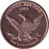  США. Унция меди. Носорог. 