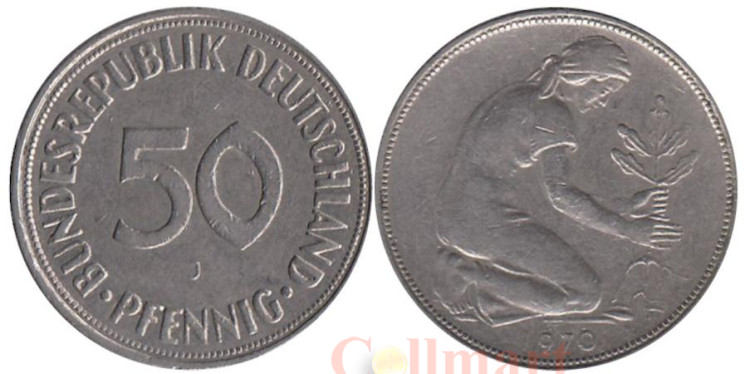  ФРГ. 50 пфеннигов 1970 год. (J) 