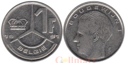 Бельгия. 1 франк 1991 год. BELGIE