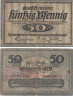  Бона. Германия. Дрезден - Нойштадт 50 пфеннигов 1918 год. Нотгельд. (F) 