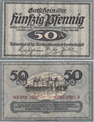 Бона. Германия. Дрезден - Нойштадт 50 пфеннигов 1918 год. Нотгельд. (VF)