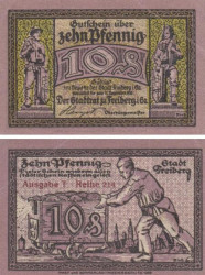 Бона. Германия. Фрайберг 10 пфеннигов 1918 год. Нотгельд. (VF)