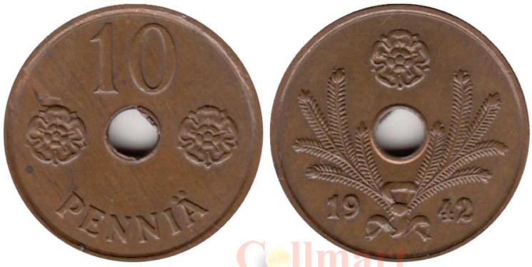  Финляндия. 10 пенни 1942 год. 