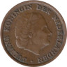  Нидерланды. 1 цент 1954 год. Королева Юлиана. 