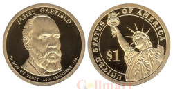 США. 1 доллар 2011 год. 20-й президент Джеймс Гарфилд (1881). (S) 