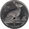  Остров Мэн. 1 крона 1992 год. Кошки - Сиамская кошка. 