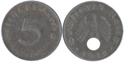 Германия - Третий рейх. 5 рейхспфеннигов 1940 год. (B)